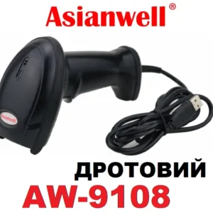 Сканер штрих кодов проводной Asianwell AW-9108 фото имиджевый CCD